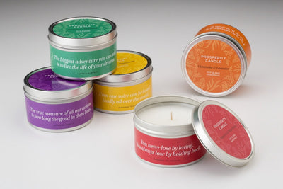 Springtime Quote Candles - Prosperity Candle handmade by women artisans fair trade soy blend candles