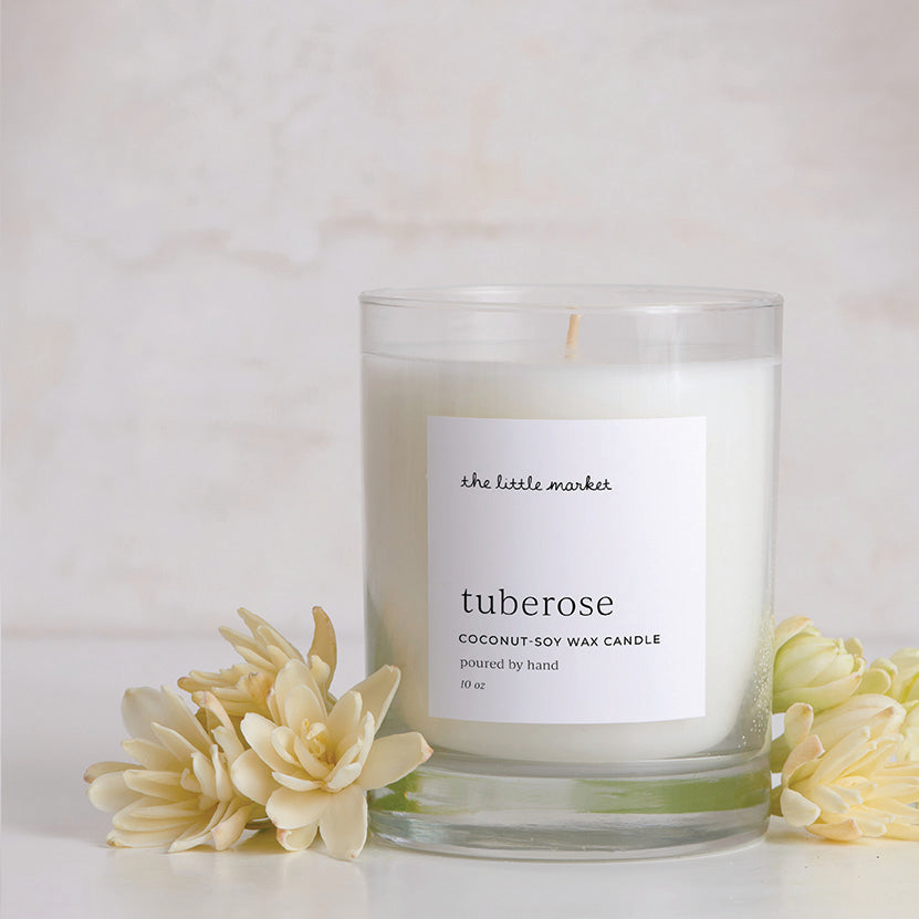 The Little Market I Tuberose Handmade Scented Candle I Soy Coconut Wax -  Prosperity Candle Wholesale