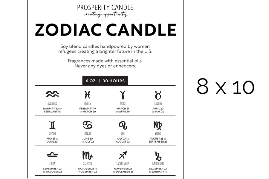 Zodiac Candles Flyer 8x10