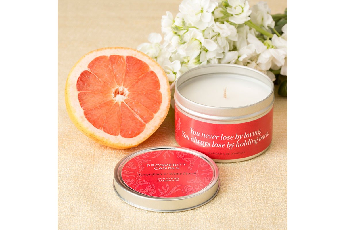 Springtime Quote Candles - Prosperity Candle handmade by women artisans fair trade soy blend candles