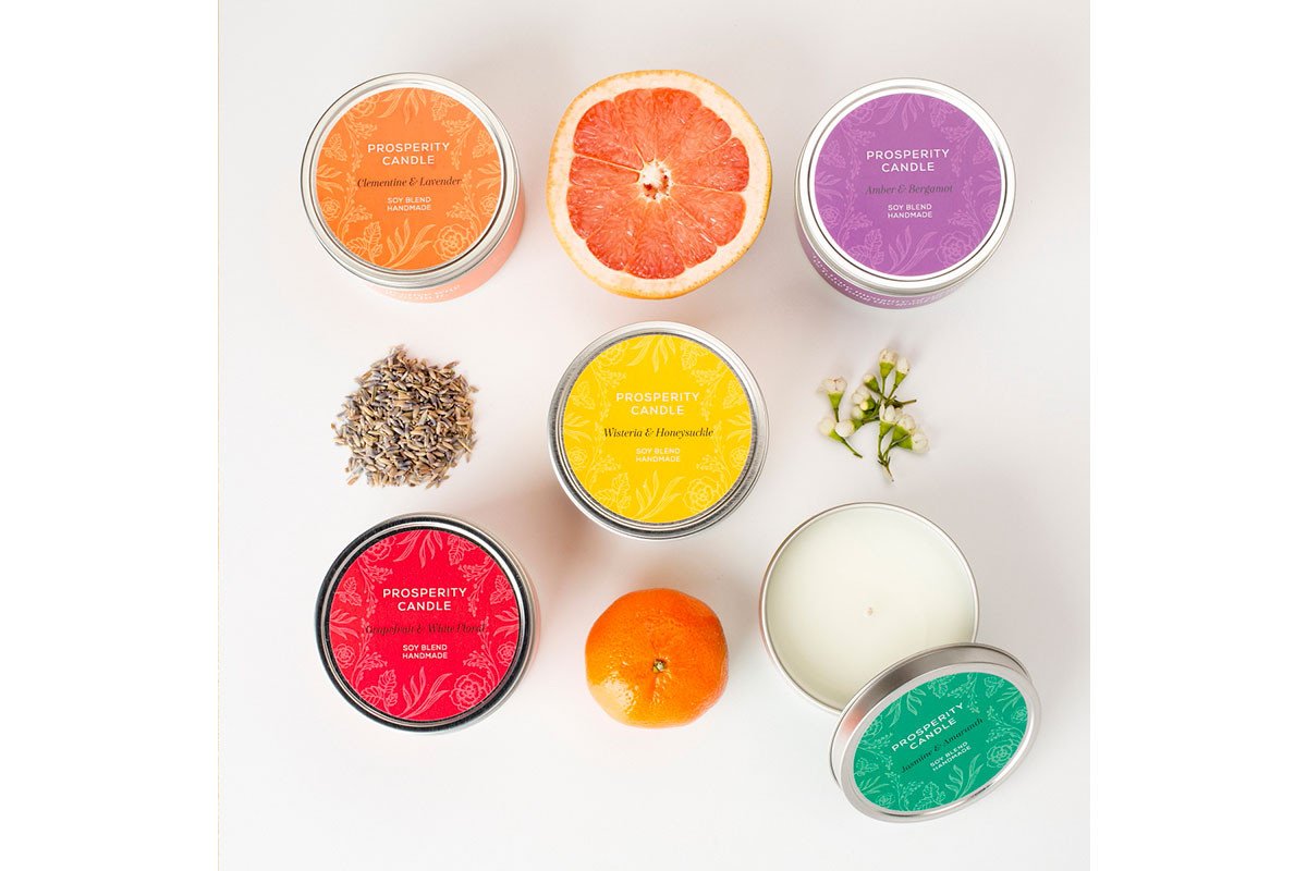 Springtime Quote Candles - Prosperity Candle handmade by women artisans fair trade soy blend candles